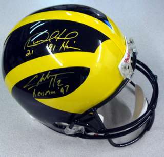 Desmond Howard & Charles Woodson Autographed Michigan Full Size Helmet 