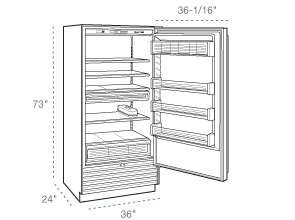For maximum refrigeration space, the Sub Zero 601R All Refrigerator is 