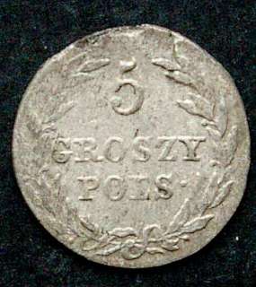     RUSSIA   Kingdom of Poland   5 Grossus   1816   RARE silver coin