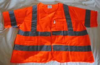 Reflective Safety Vest   ANSI Class 3   XL   Orange/Red   High 