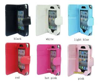 Wallet Flip Leather Case Cover For APPLE iPhone 4 4G  