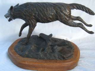 Carl Wagner Bronze Sculpture ~ A LONE WOLF~ 11/50 1984 Western 