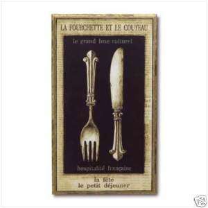 New Wooden FRENCH Restaurant PICTURE Knife Fork Spoon  