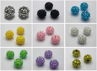 20 Pcs Acrylic Pave DISCO Ball Beads 14mm Spacer Beads Pick Your 