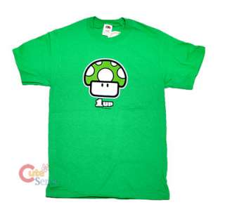 Nintendo Super Mairo Green Mushrooms T shirts Game man Tee 1