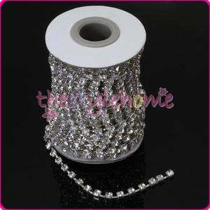 Wholesale 10 Yard Crystal rhinestone silvery chain Shining Beads trim 