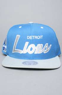 Mitchell & Ness The Detroit Lions Script 2Tone Snapback Cap in Grey 