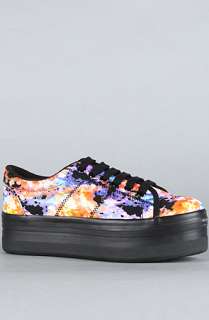Jeffrey Campbell The Zomg Sneaker in Turquoise Orange Floral 