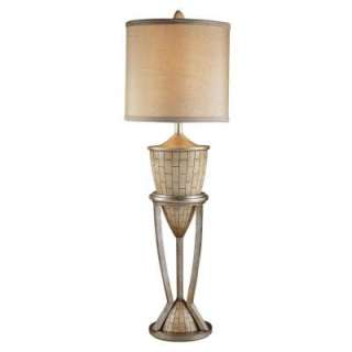   and Silver With Marble Glass Buffet Lamp 21024 at The Home Depot