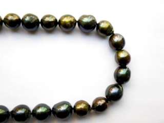 18 11 12mm Natural Black South Sea Pearl Necklace  