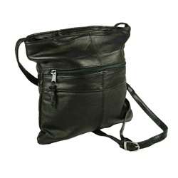   LEATHER Lambskin CROSS BODY Bag BLACK Handbag PURSE Shoulder Bag