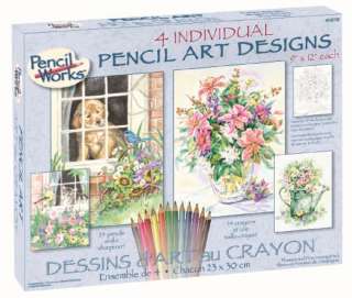 Pencil Works Color by Number Flowers & Pets Variety Pack 4 designs 