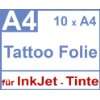 10x Tattoofolie   Folie zum bedrucken mit Inkjet für kurzfristiges 