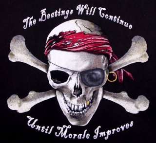 PIRATE CARIBBEAN BEATINGS WILL CONTINUE T SHIRT WS25  