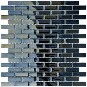   11 3/4 in. x 11 3/4 in. Mirror Glass Subway Mesh Mounted Mosaic Tile