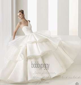 Simple Design Ball Gown One shoulder Wedding Dress Sexy Satin Bridal 