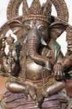 Buddha, Ganesh, Ganesha, der Elefantengott, Skulptur aus Kunststein 