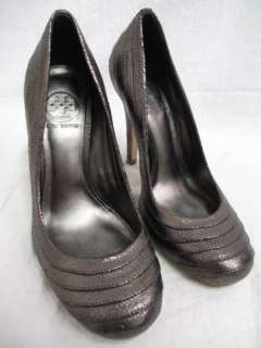 Tory Burch Shoes: Dark Pewter Metallic Leather Pumps 8  