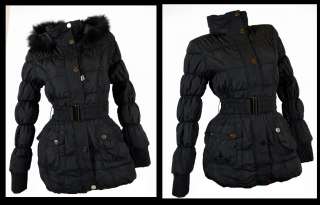   WINTERJACKE JACKE TAILLIERT BALLON PELZ KAPUZE SPORTLICH XS S M L