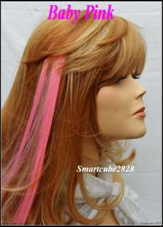 Pc 20 Clip in Hair Extension Party Cosplay(Baby Pink  