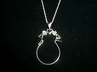   silver .925 charm holder necklace pendant heart flower jewelry