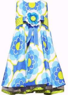 NEW Girls  BLUE DAISY DOODLE  Dress Size 6X