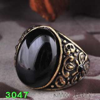 H30157 black noblest #10 finger men rings bronze plated free  