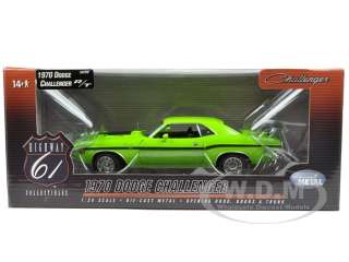   1970 Dodge Challenger R/T Lime Green/Black die cast car by Highway 61