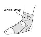 Lift foot off floor and secure ankle strap. Make sure that foot 