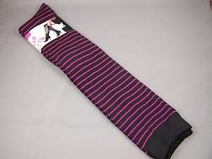 Black Fuchsia shiny sparkly striped stripe knee socks  