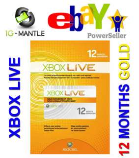 Microsoft Xbox Live 12 month GOLD Xbox 360 Subscription  