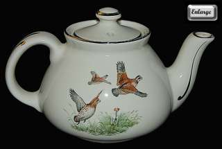 Hall China Game Birds 2 Cup Teapot GREAT DECALS  