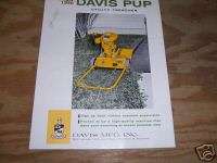 a186) 1960 Sales Brochure Davis Pup Trencher  