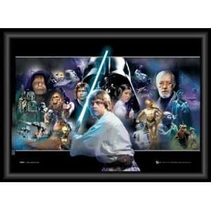 Star Wars   Luke Mit Laserschwert, Charaktere, 3D Poster Gerahmt 3D 