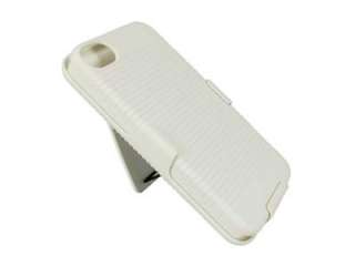 NEW WHITE Slide Case with Belt Clip Swivel Holster Stand for iPhone 4 