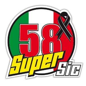Marco Simoncelli Aufkleber SUPER SIC Startnummer 58, Sticker mit 