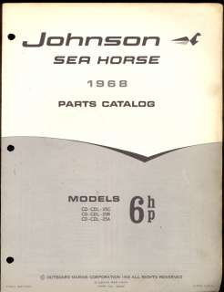 1968 JOHNSON 6HP CD   CDL   25C / 25R / 25A OUTBOARD MOTOR PARTS 