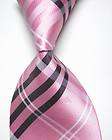 A#5 Pink Black White 100% New Silk Stripes WOVEN JACQUARD Mens Tie 