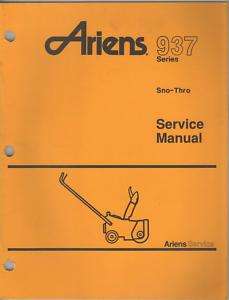 1992 ARIENS 937 SERIES SNO THRO SERVICE MANUAL  