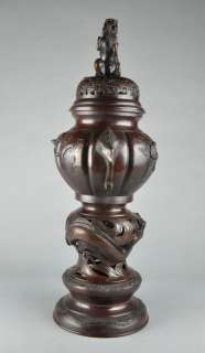 Antique Chinese Bronze Incense Burner Censor Impressive 19th Century 