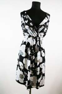 NEW 2011 TIBI Blk Multi Bianca V Neck Silk Dress $325 4  