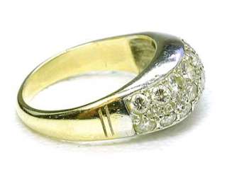 Estate 14k y gold 1.2c Diamond Ladies wedding band ring  