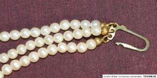 alte 3er Perlenkette Kette Perle Schmuck um 1970 Etui  