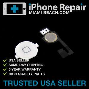 NEW iPhone 4 Home Button +Flex Ribbon Cable WHITE  