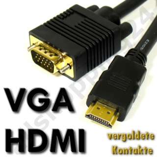 3m High Speed VGA DSub HDMI HDTV HD TV Video Kabel Gold  