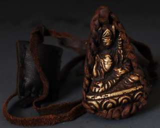 YAK Leather Padmasambhava Pendant Necklace Tibet Amulet  