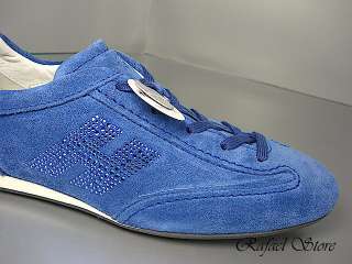 Scarpe Donna Woman HOGAN 38,5 New Sneaker Blu Camoscio Luxus Micro 