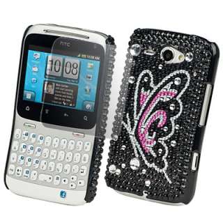 DIAMOND BLING CASE COVER + SCREEN FILM FOR HTC CHACHA  
