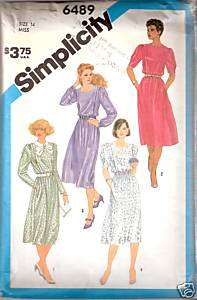   Simplicity 6489 Misses Dresses Size 14