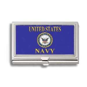  US Navy Insignia Business Card Holder Metal Case: Office 